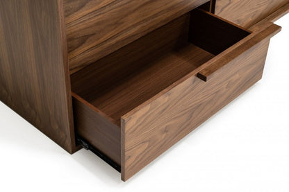 66" Brown Wood Six Drawer Double Dresser