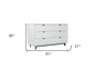51" White Wood Six Drawer Double Dresser