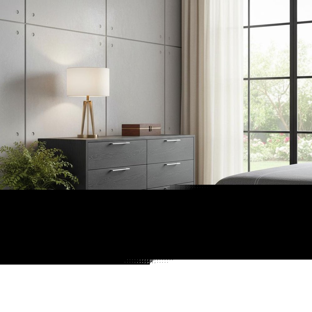 51" Grey Wash Solid Wood Six Drawer Double Dresser