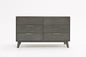 51" Grey Wash Solid Wood Six Drawer Double Dresser