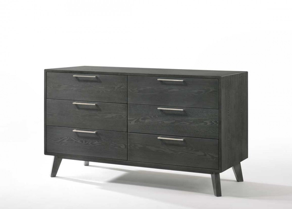 51" Grey Wash Solid Wood Six Drawer Double Dresser