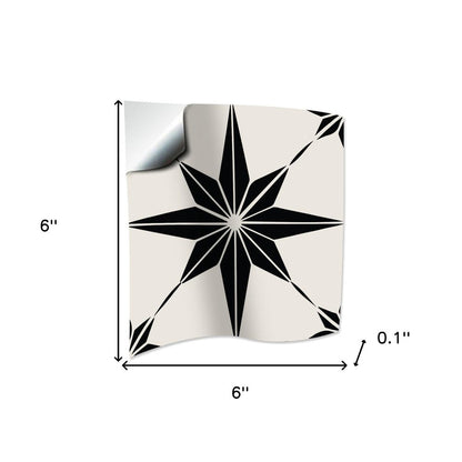 6" x 6" Black And White Peel And Stick Removable Tiles