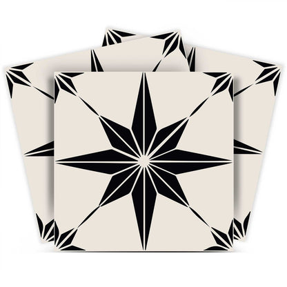 6" x 6" Black And White Peel And Stick Removable Tiles