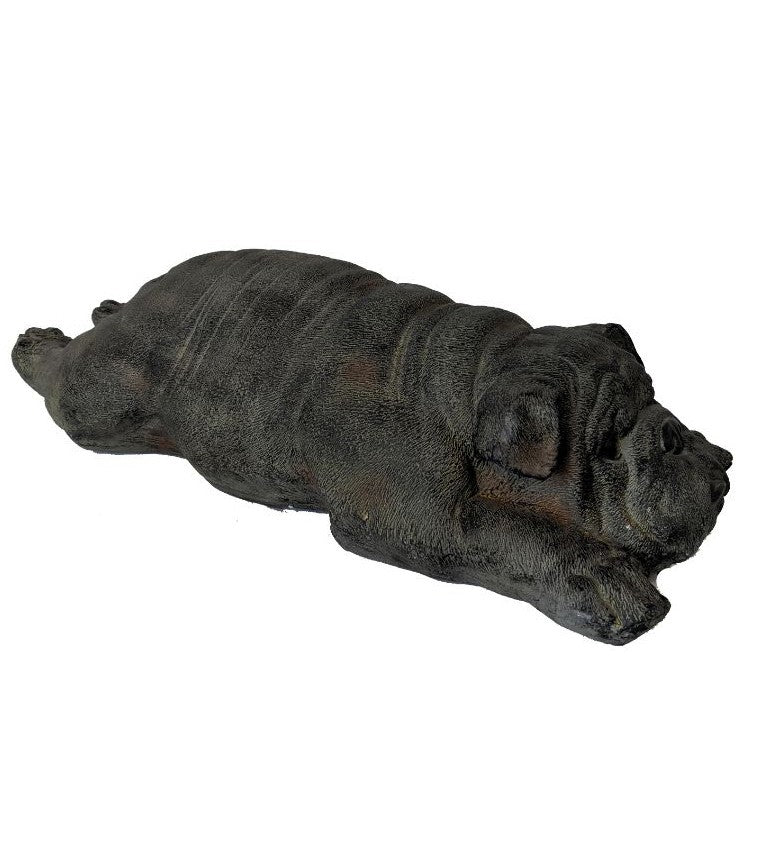 24" Sleepy Bulldog Indoor Outdoor Statue