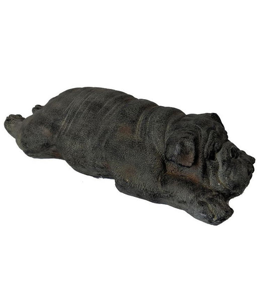 24" Sleepy Bulldog Indoor Outdoor Statue