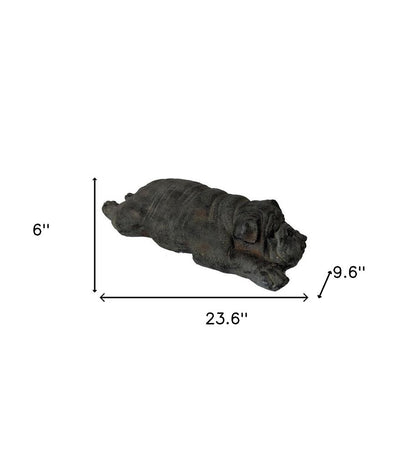 24" Sleepy Bulldog Indoor Outdoor Statue