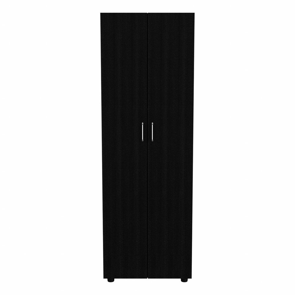 71" Black Wood Two Door Combo Dresser