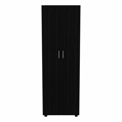 71" Black Wood Two Door Combo Dresser
