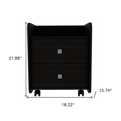 22" Wood Two Drawer Nightstand