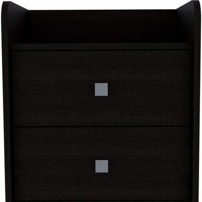 22" Wood Two Drawer Nightstand