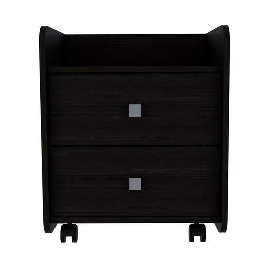 22" Wood Two Drawer Nightstand