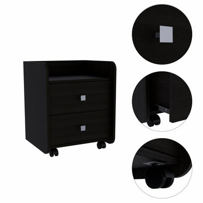 22" Wood Two Drawer Nightstand
