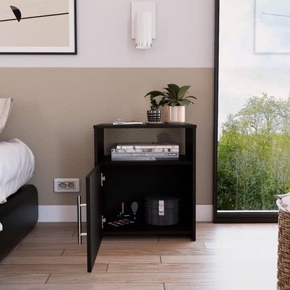 23" Black Wood Nightstand