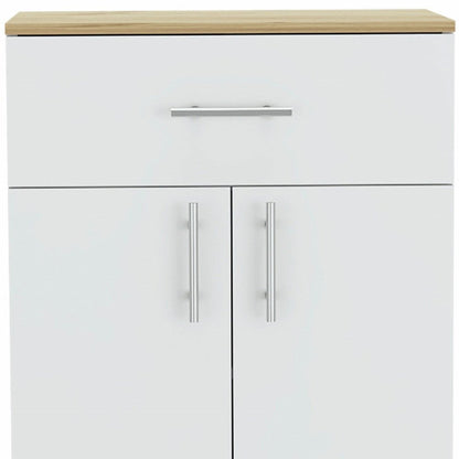 34" Light Oak and White Pantry Cabinet