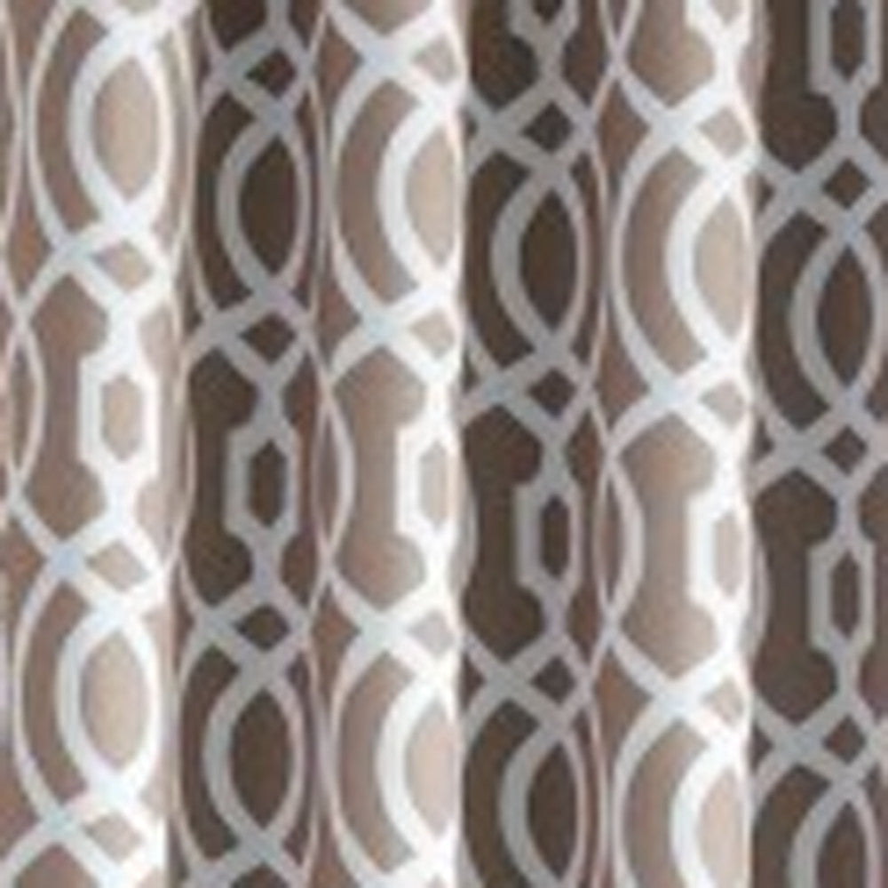 84" Taupe Trellis Black Out Window Curtain Panel