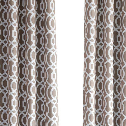 84" Taupe Trellis Black Out Window Curtain Panel