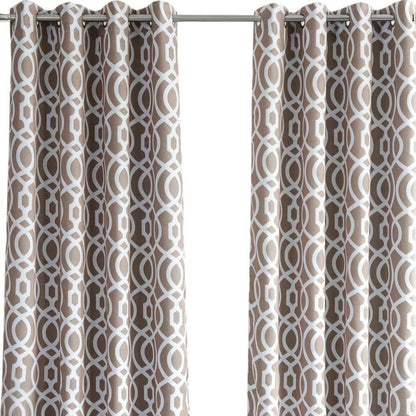 84" Taupe Trellis Black Out Window Curtain Panel
