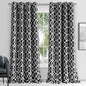 84" Jet Black Trellis Black Out Window Curtain Panel