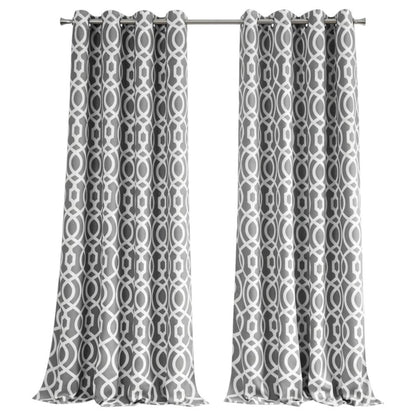 84" Gray Trellis Black Out Window Curtain Panel