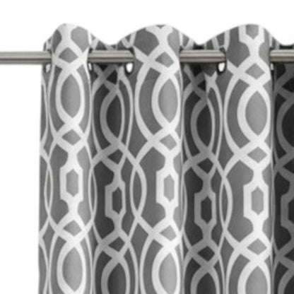 84" Gray Trellis Black Out Window Curtain Panel