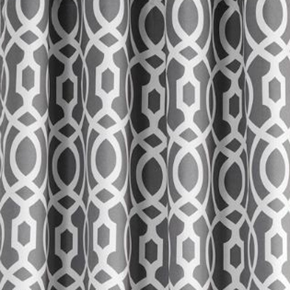 84" Gray Trellis Black Out Window Curtain Panel