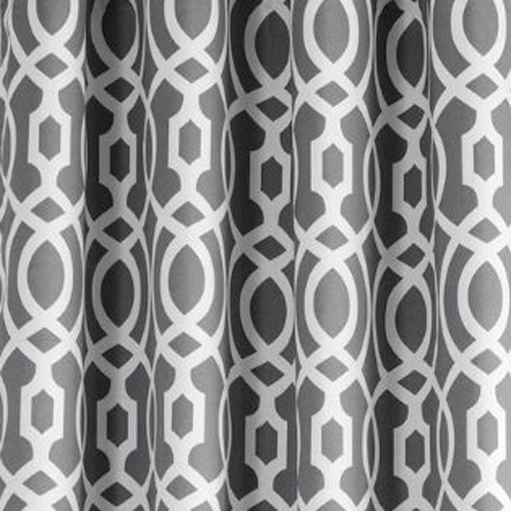 84" Gray Trellis Black Out Window Curtain Panel