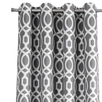 84" Gray Trellis Black Out Window Curtain Panel