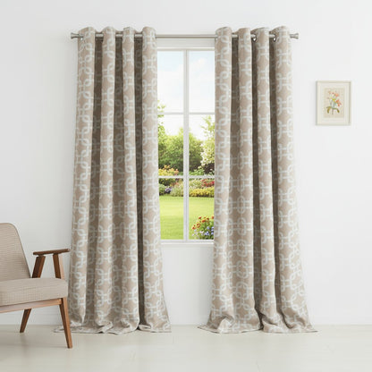 84” Sand Interlock Pattern Window Curtain Panel