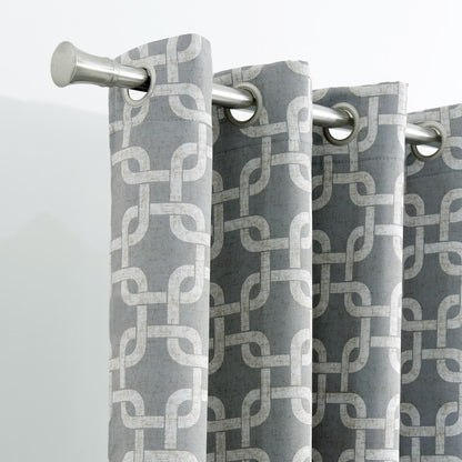 84” Silver Interlock Pattern Window Curtain Panel
