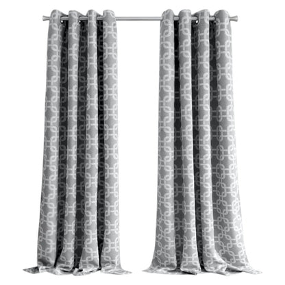 84” Silver Interlock Pattern Window Curtain Panel