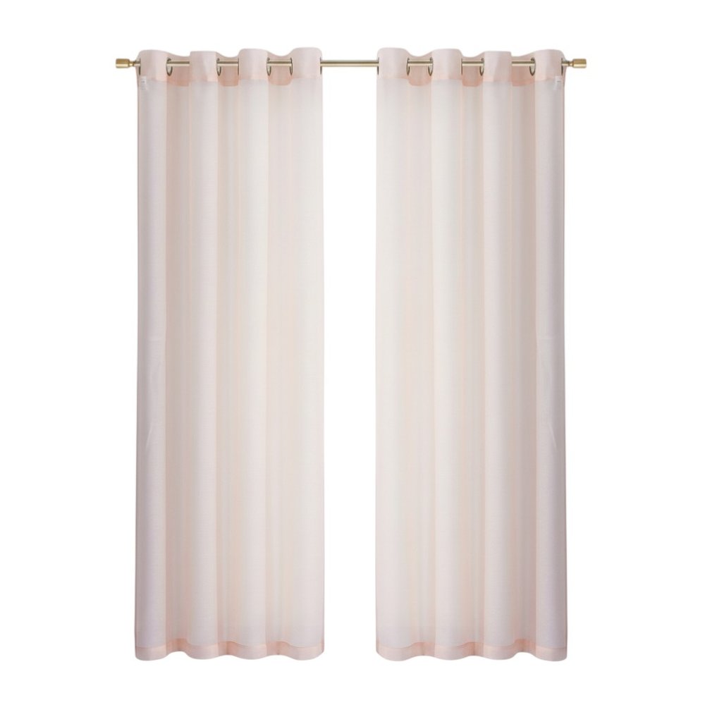 Set of Two 84"  Blush Solid Modern Window Panels