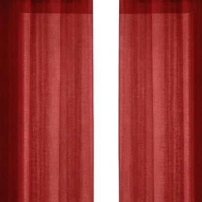 Set of Two 84"  Red Solid Modern Window Panels