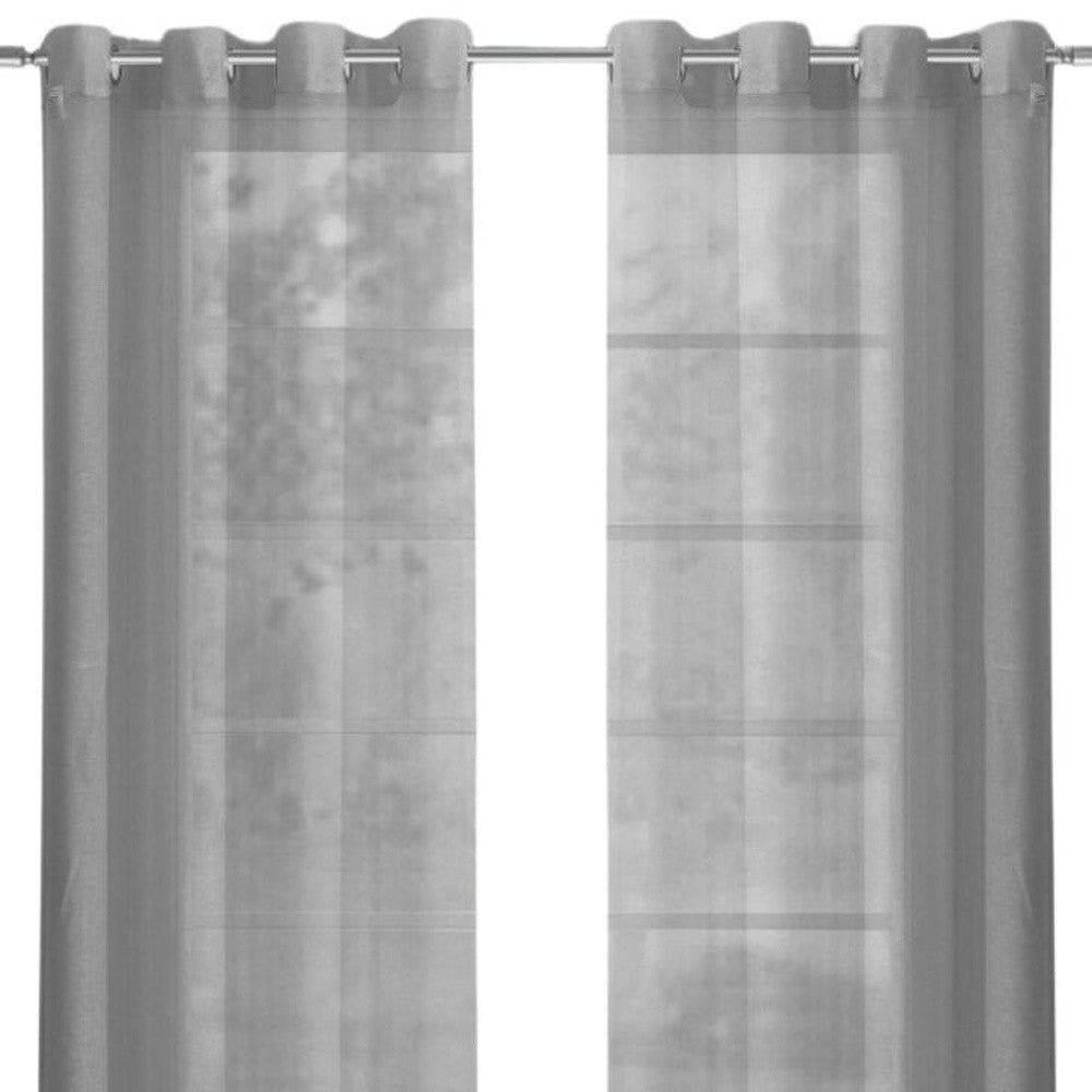 Set of Two 84"  Silver Solid Modern Window Panels