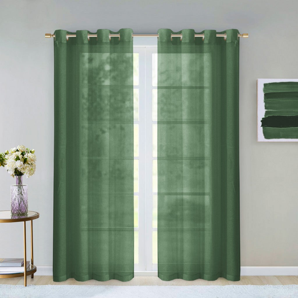 Set of Two 84"  Sage Solid Modern Window Panels