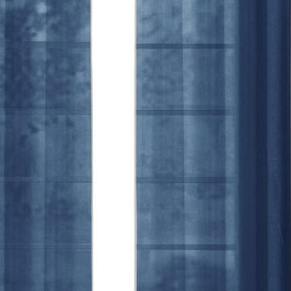 Set of Two 84"  Blue Solid Modern Window Panels