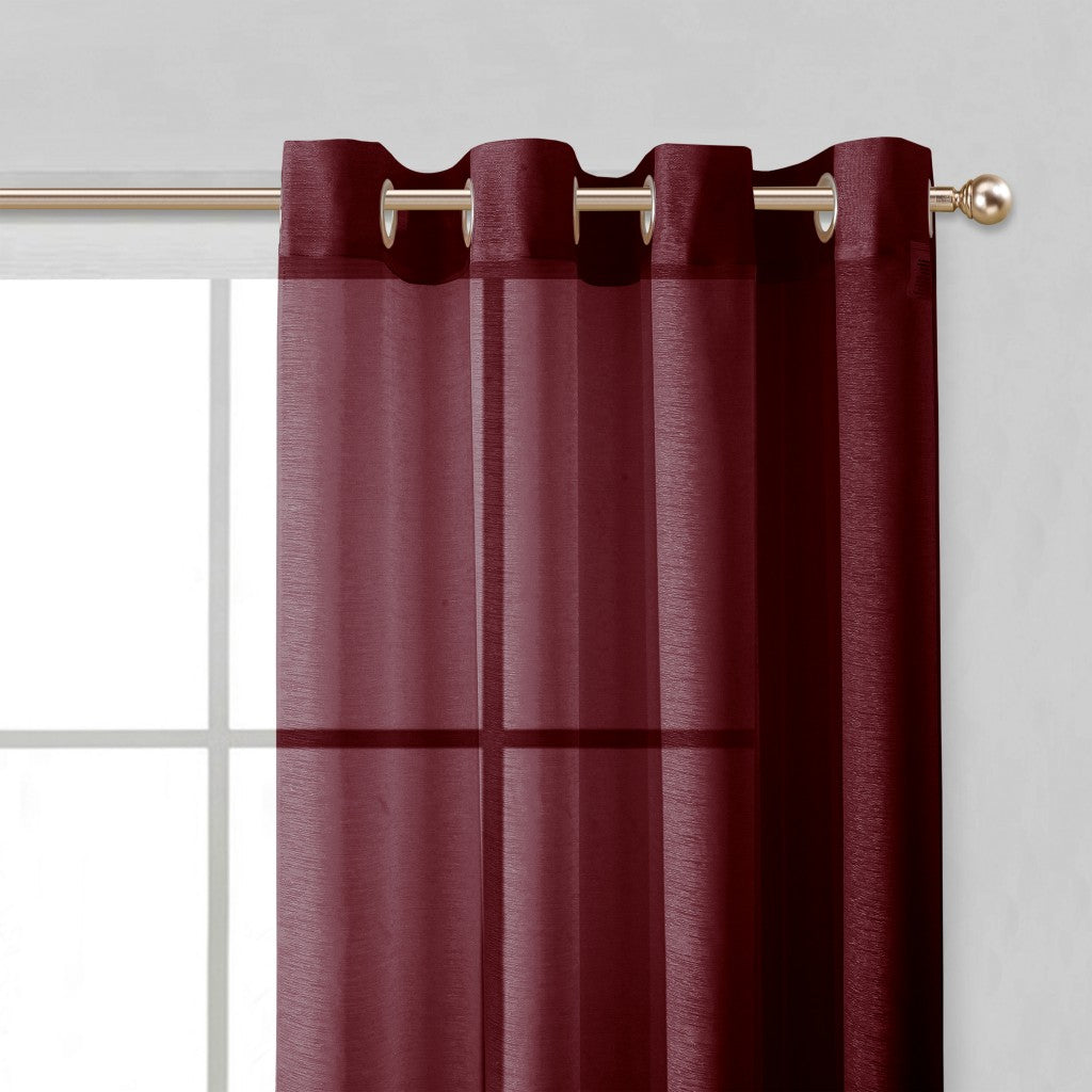 Set of Two 84"  Burgundy Solid Modern Window Panels