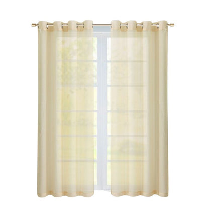 Set of Two 84"  Beige Solid Modern Window Panels