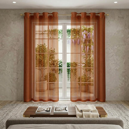Set of Two 84"  Rust Solid Modern Window Panels