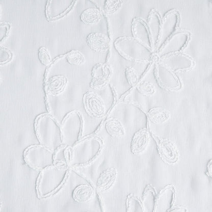 Set of Two 84"  White Floral Embroidered Window Panels