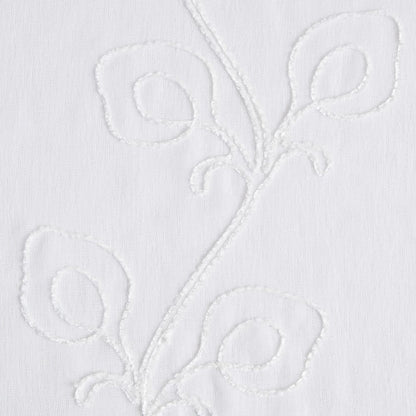 Set of Two 84"  White Boho Embroidered Window Panels