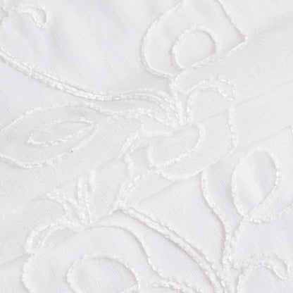 Set of Two 84"  White Boho Embroidered Window Panels