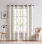 Set of Two 84" Beige Boho Embroidered Window Panels