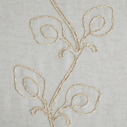 Set of Two 84" Beige Boho Embroidered Window Panels