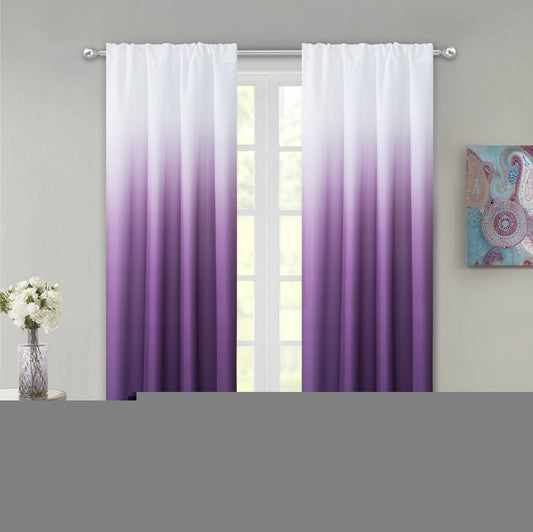 Set of Two 84"  Purple Ombre Window Curtain Panels