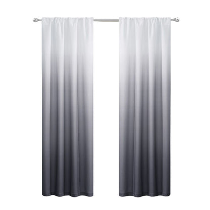 Set of Two 84"  Black Ombre Shades Window Panels