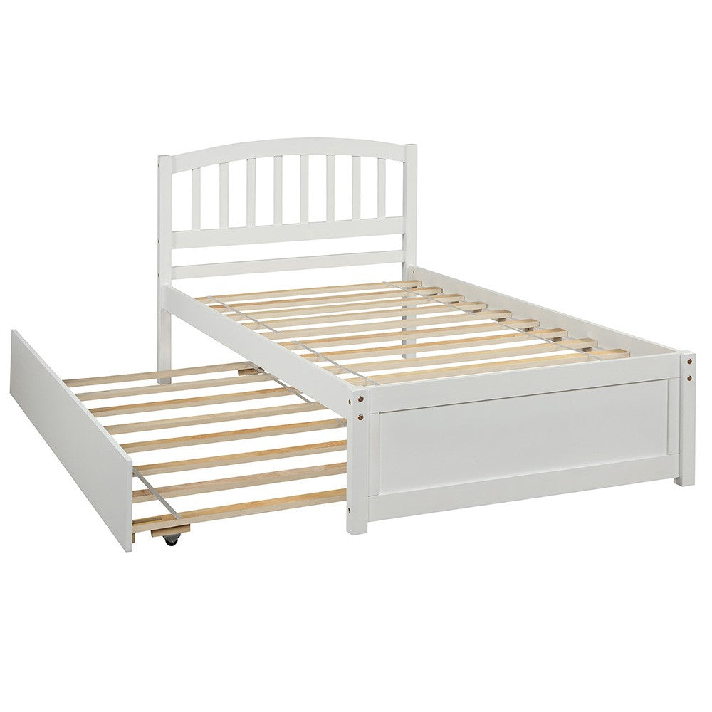 White Twin Bed with Trundle