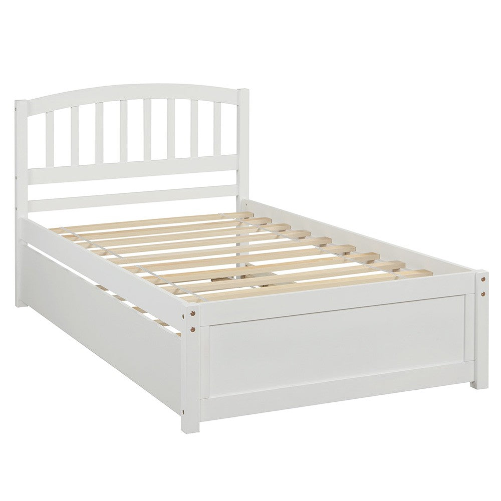 White Twin Bed with Trundle