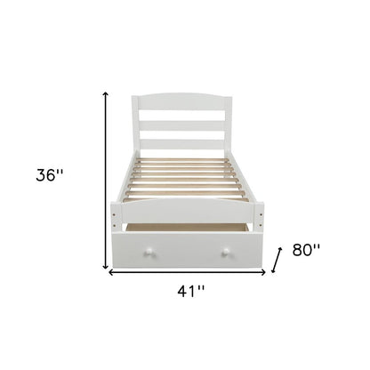 White Wood Twin Bed Frame
