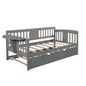 Gray Wood Twin Bed Frame with Trundle
