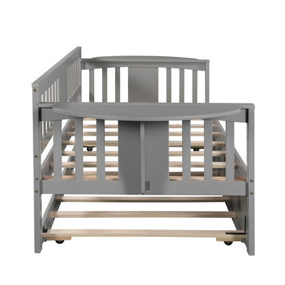 Gray Twin Bed with Trundle